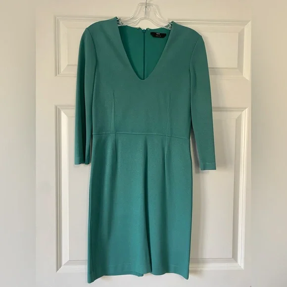 hugo boss green dress Hugo Boss Debra Tie Waist Shirt Dress In Open Green
